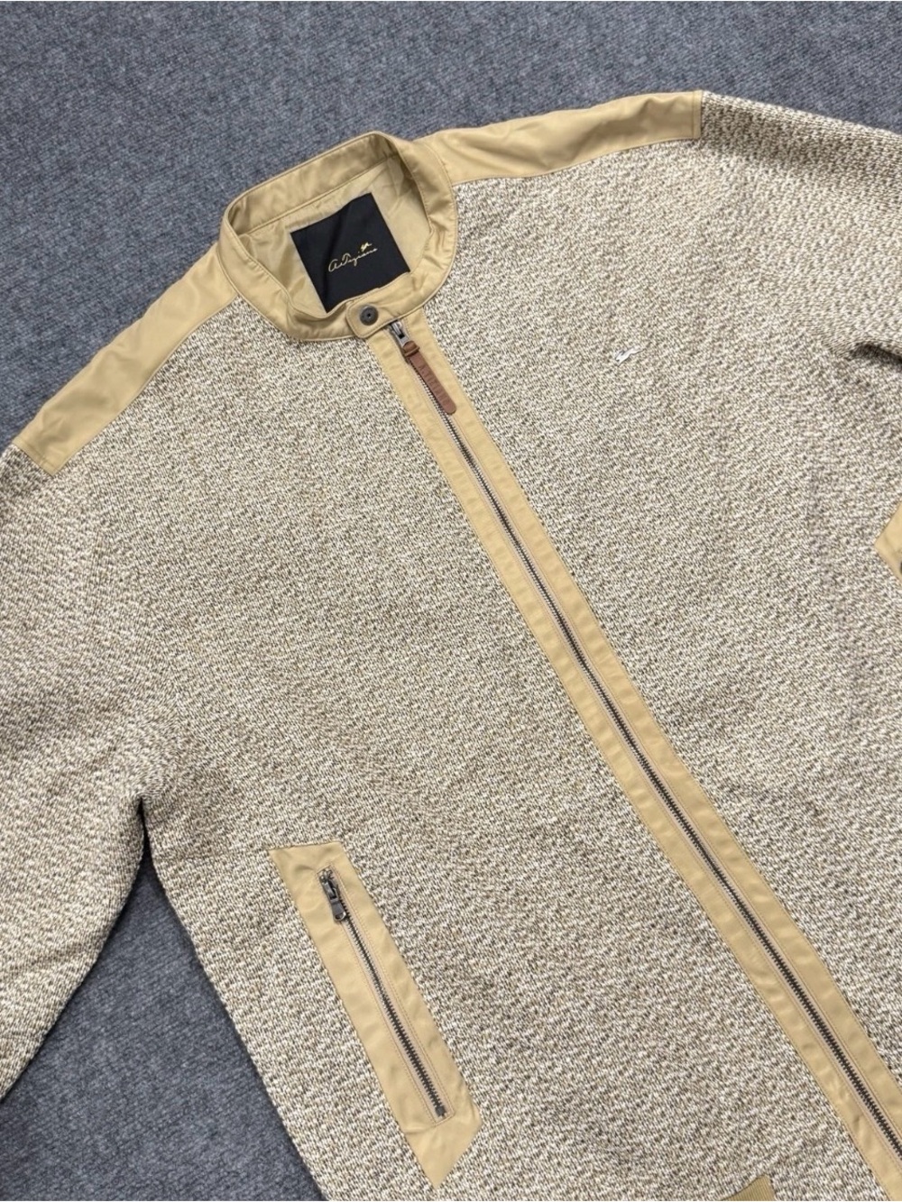 A. Tiziano Mens Full Zip Sweater Size 4XL NWT Beige